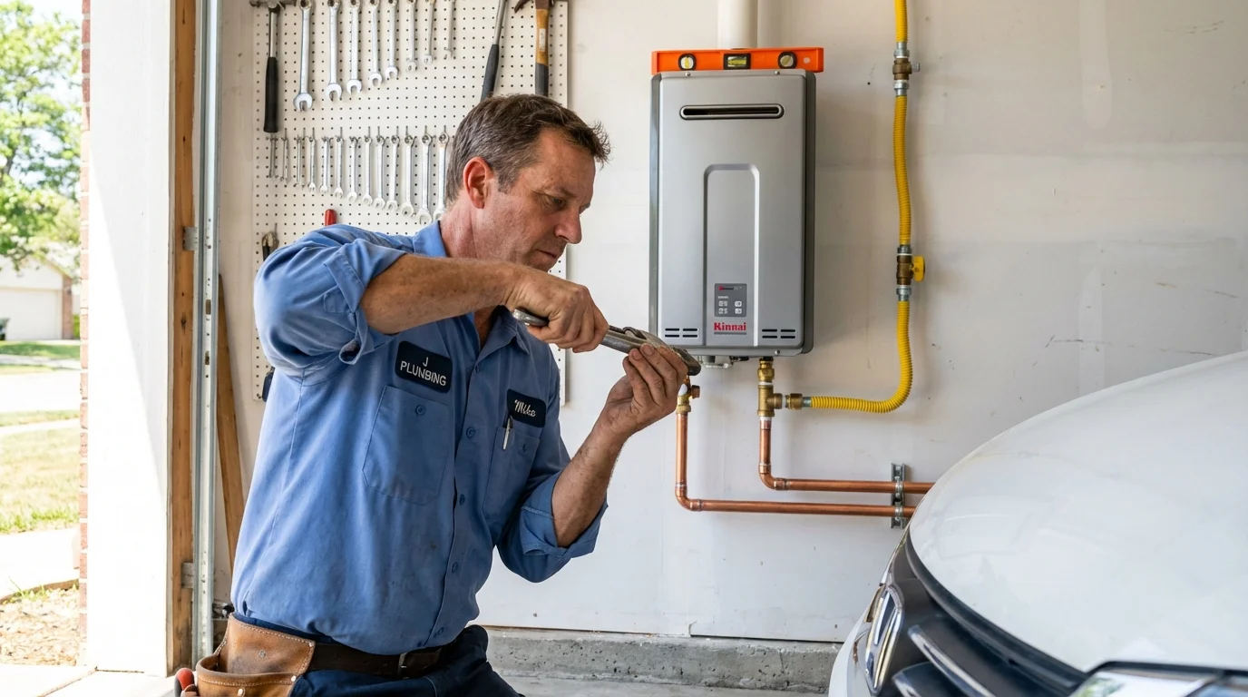 Tankless water heater installation by a Johns Plumbing LLC plumber in Carlton